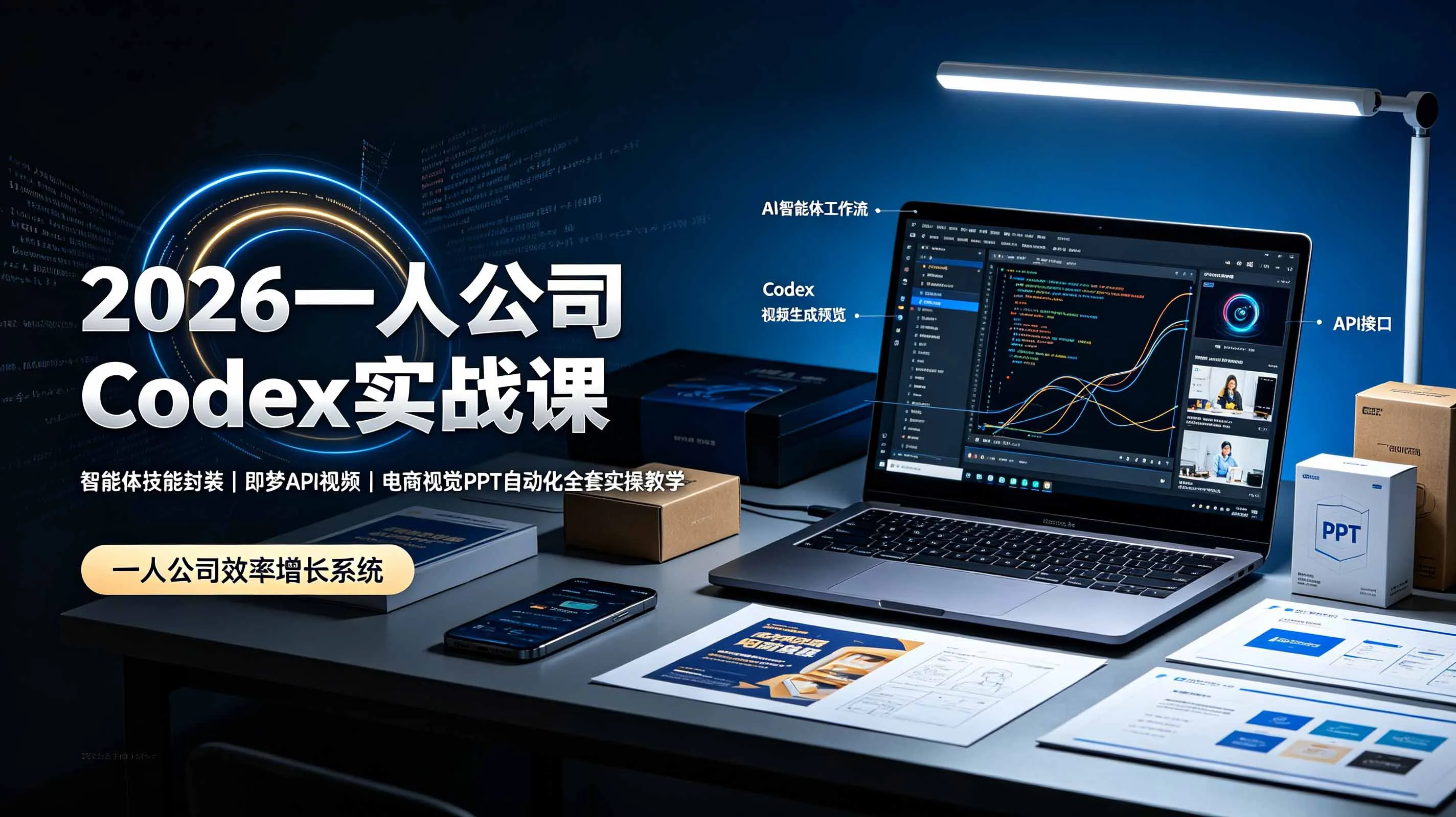 2026一人公司Codex实战课◆智能体技能封装｜即梦API视频｜电商视觉PPT自动化全套实操教学 - 网创在线