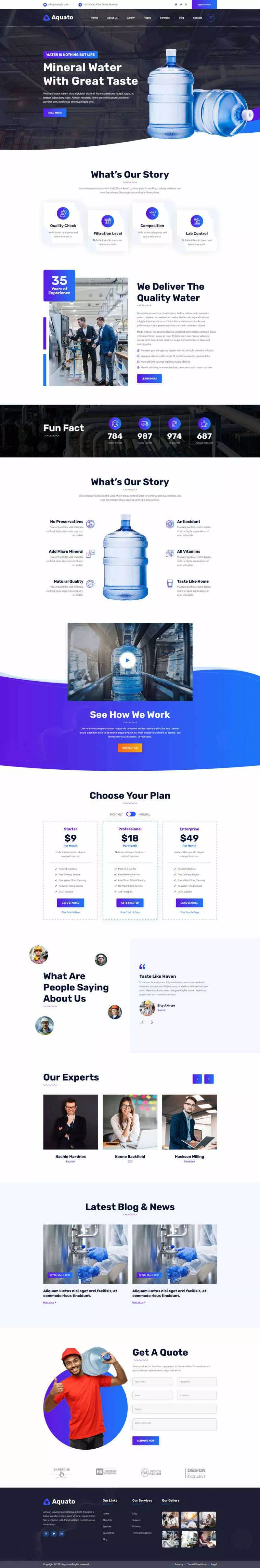 bootstrap饮用水送货服务公司网站HTML模板 - 网创在线