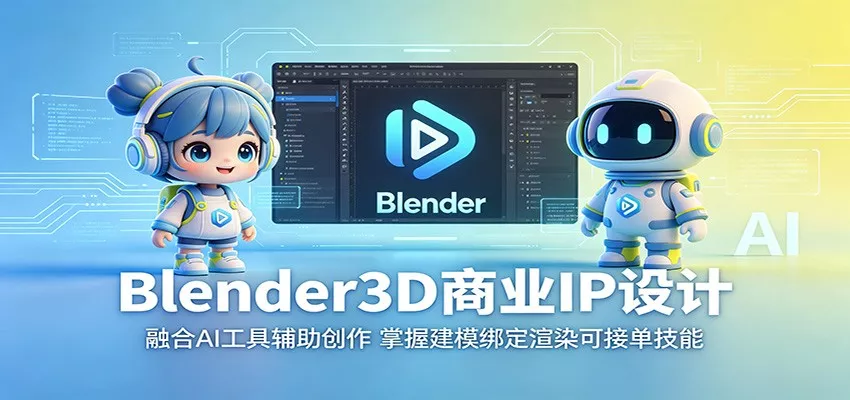 Blender3D商业IP设计：融合AI工具辅助创作，掌握建模绑定渲染可接单技能 - 网创在线