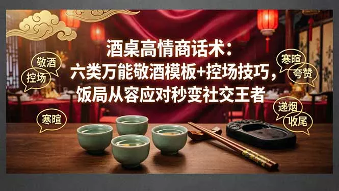 付费文章：酒桌高情商话术：六类万能敬酒模板+控场技巧，饭局从容应对秒变社交王者 - 网创在线