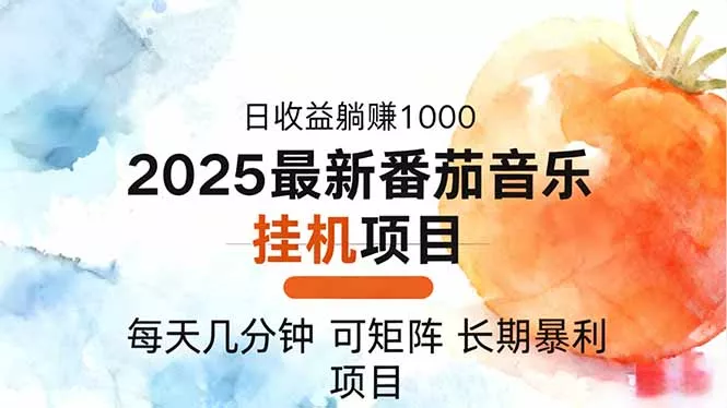2025年最新番茄音乐人挂机项目，每天几分钟，月入1000＋，可矩阵，一台… - 网创在线