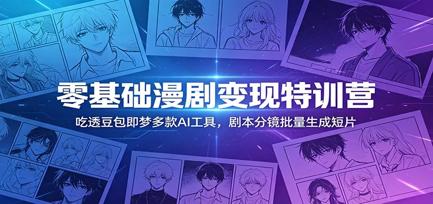 零基础漫剧变现特训营：玩转豆包即梦多款AI工具，剧本分镜批量生成短片 - 网创在线