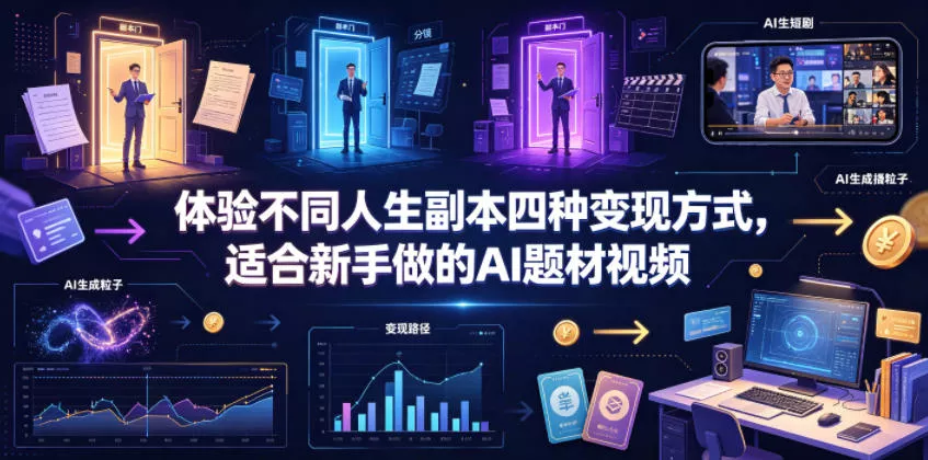 体验不同人生副本四种变现方式，适合新手做的AI题材视频 - 网创在线