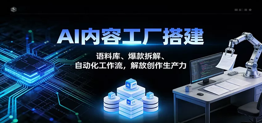 AI内容工厂搭建：语料库、爆款拆解、自动化工作流，解放创作生产力 - 网创在线