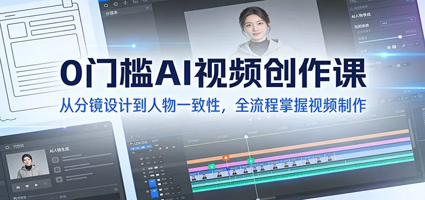 0门槛AI视频创作课：从分镜设计到人物一致性，全流程掌握视频制作 - 网创在线