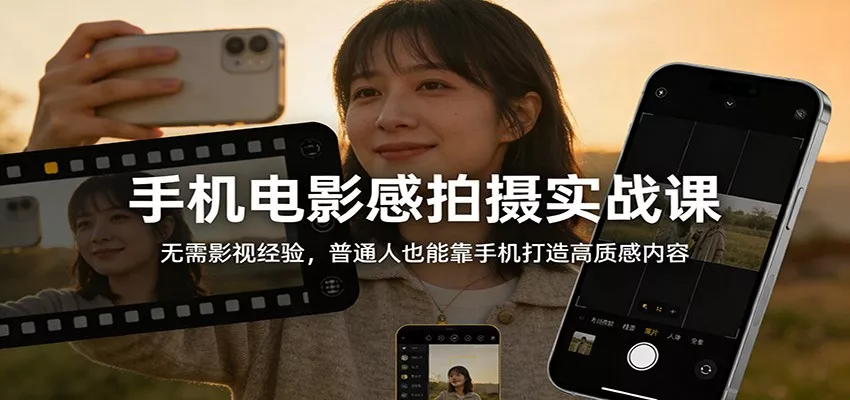 手机电影感拍摄实战课：无需影视经验，普通人也能靠手机打造高质感内容 - 网创在线