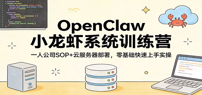 OpenClaw小龙虾系统训练营：一人公司SOP，云服务器部署，零基础快速上手实操 - 网创在线