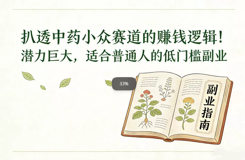 扒透中药小众赛道的賺米逻辑，潜力巨大，适合普通人的低门槛副业 - 网创在线