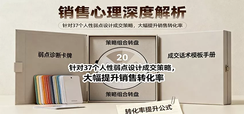 销售心理深度解析：针对37个人性弱点设计成交策略，大幅提升销售转化率！ - 网创在线