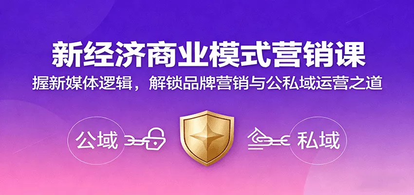 新经济商业模式营销课，握新媒体逻辑，解锁品牌营销与公私域运营之道 - 网创在线