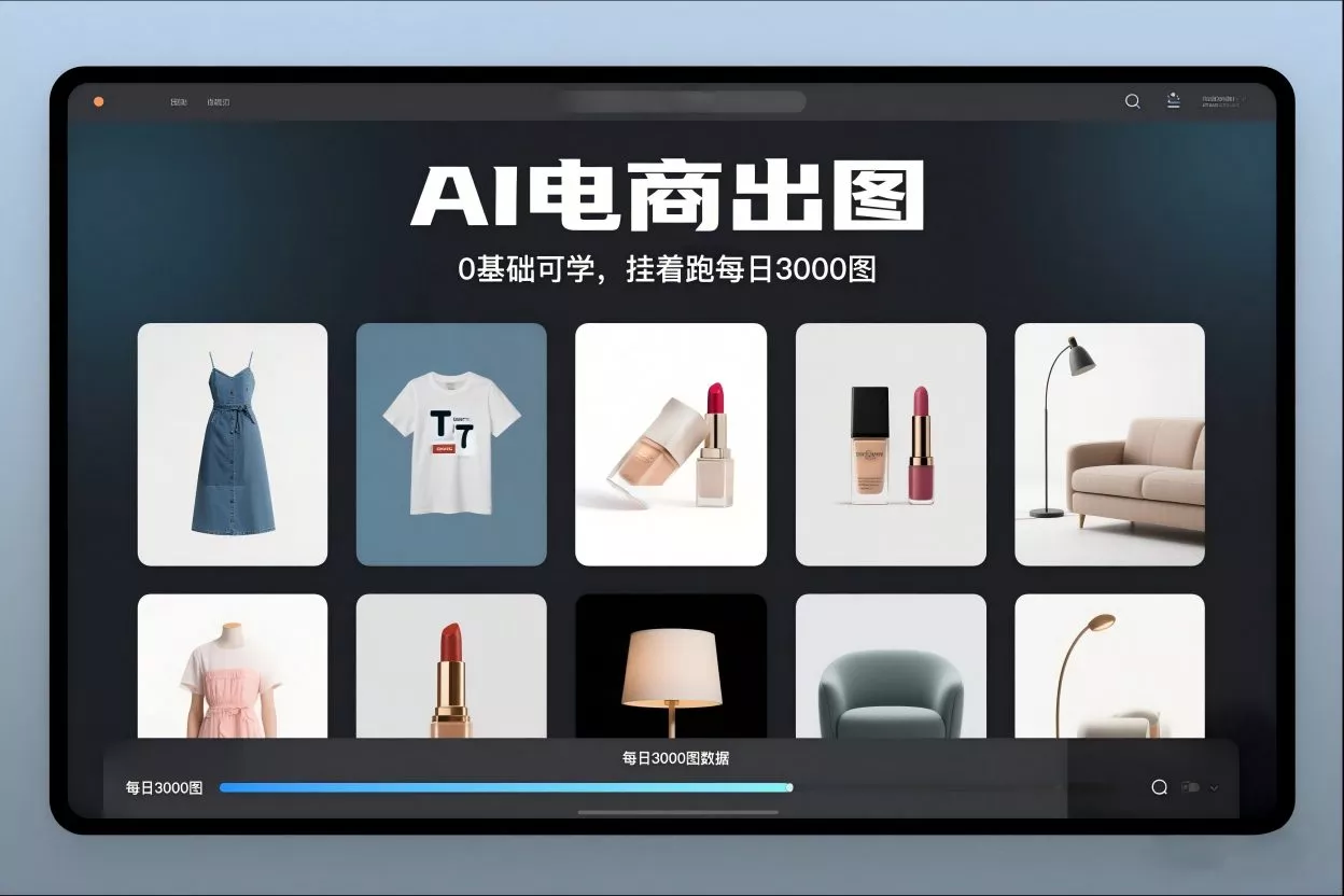 AI电商出图，0基础可学，挂着跑每日3000图 - 网创在线