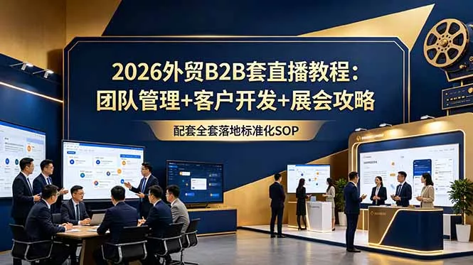 2026外贸B2B套直播教程：团队管理+客户开发+展会攻略，配套全套落地标准化SOP - 网创在线