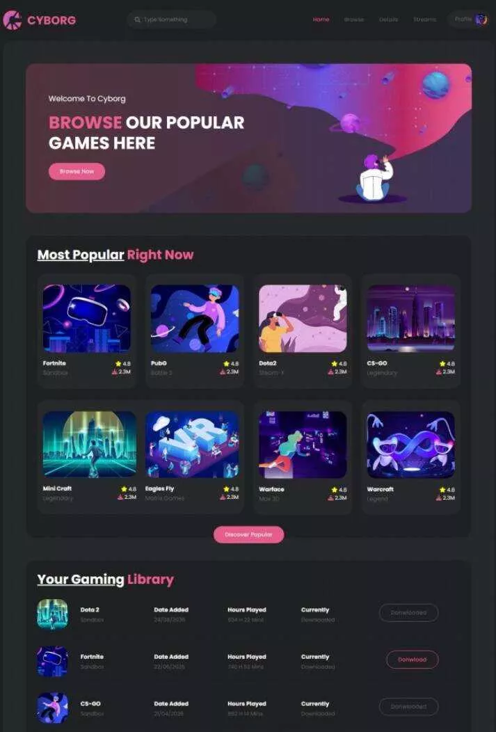 HTML5热门游戏体验宣传网站模板 - 网创在线