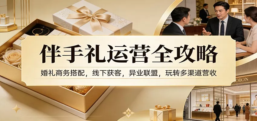 伴手礼运营全攻略：婚礼商务搭配，线下获客，异业联盟，玩转多渠道营收 - 网创在线