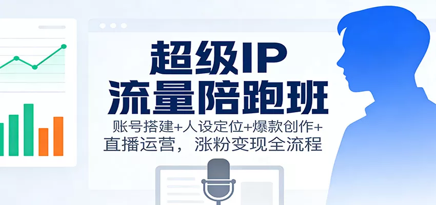 超级IP流量陪跑班：账号搭建+人设定位+爆款创作+直播运营，涨粉变现全流程 - 网创在线