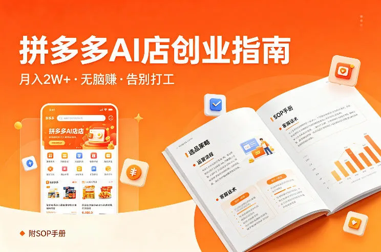 开一家拼多多AI店，月入2W+，无脑賺，告别打工，附SOP手册 - 网创在线