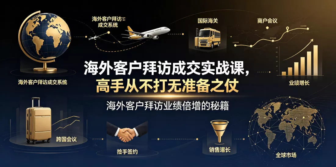 海外客户拜访成交实战课，高手从不打无准备之仗，海外客户拜访业绩倍增的秘籍 - 网创在线