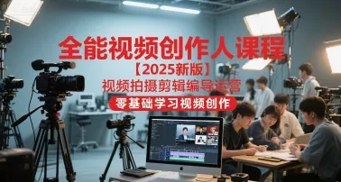 全能视频创作人课程【2025新版】视频拍摄剪辑编导运营，零基础学习视频创作(更新) - 网创在线