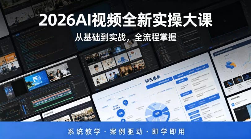 2026AI视频全新实操大课，从基础到实战，全流程掌握，系统教学·案例驱动·即学即用 - 网创在线
