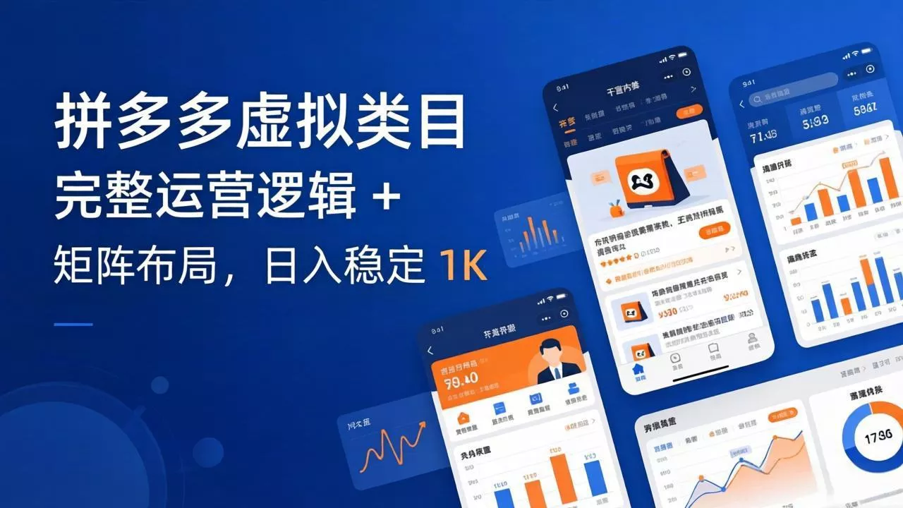 拼多多虚拟类目干货：完整运营逻辑 + 矩阵布局，日入稳定 1K - 网创在线