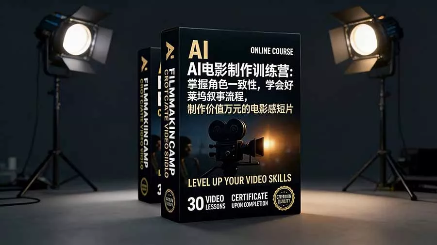 AI电影制作训练营：掌握角色一致性，学会好莱坞叙事流程，制作价值万元的电影感短片 - 网创在线