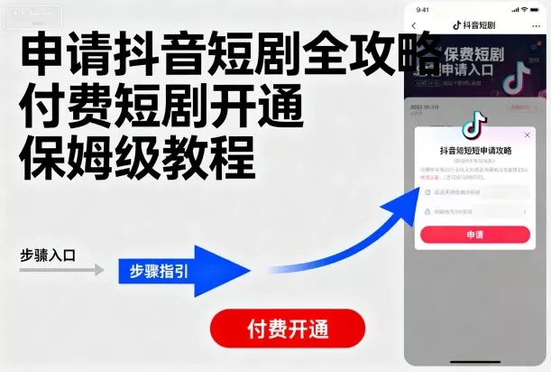 申请抖音短剧全攻略付费短剧开通，保姆级教程 - 网创在线
