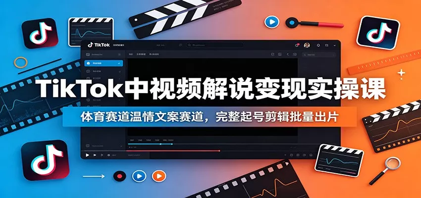 TikTok中视频解说变现实操课：体育赛道温情文案赛道，完整起号剪辑批量出片 - 网创在线