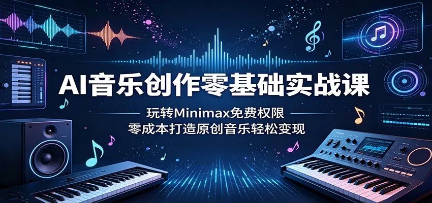 AI音乐创作零基础实战课：玩转Minimax免费权限，零成本打造原创音乐轻松变现 - 网创在线