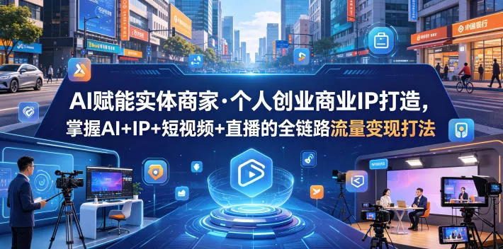 AI赋能实体商家·个人创业商业IP打造，掌握AI+IP+短视频+直播的全链路流量变现打法 - 网创在线