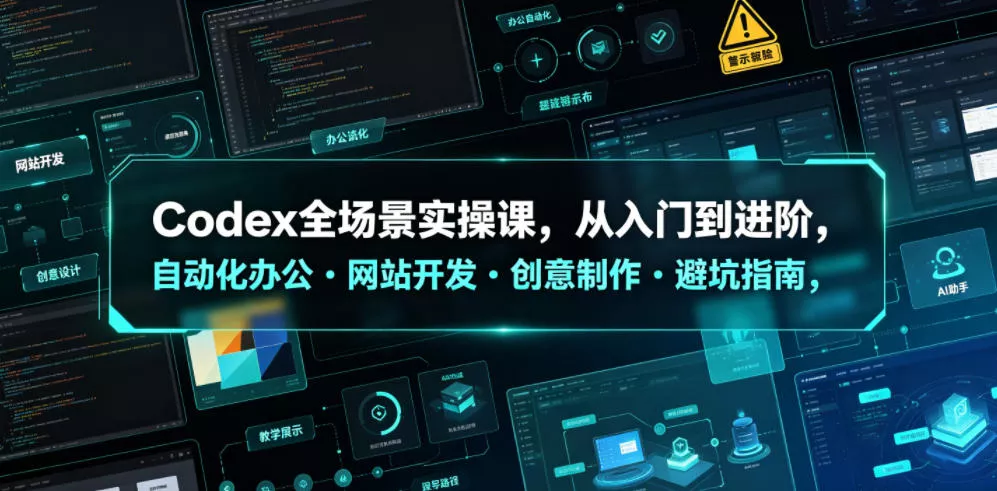 Codex全场景实操课，从入门到进阶，自动化办公・网站开发・创意制作・避坑指南，全流程教学 - 网创在线