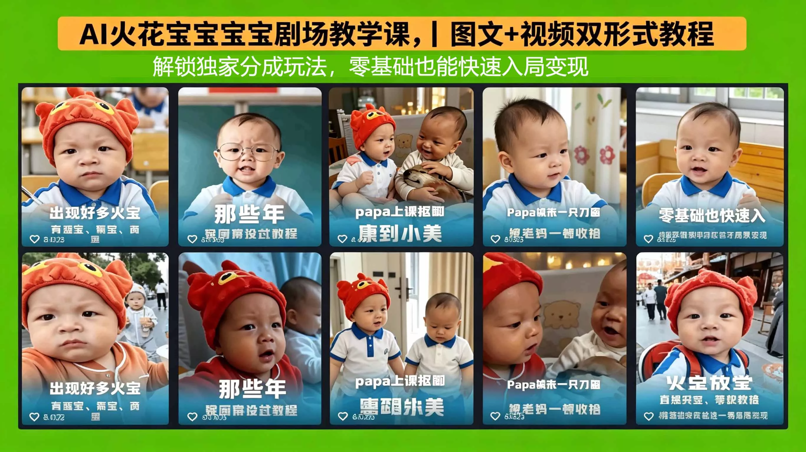 AI火花宝宝宝宝剧场教学课，图文+视频双形式教程，解锁独家分成玩法，零基础也能快速入局变现 - 网创在线