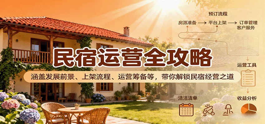民宿运营全攻略：涵盖发展前景、上架流程、运营筹备等，带你解锁民宿经营之道 - 网创在线