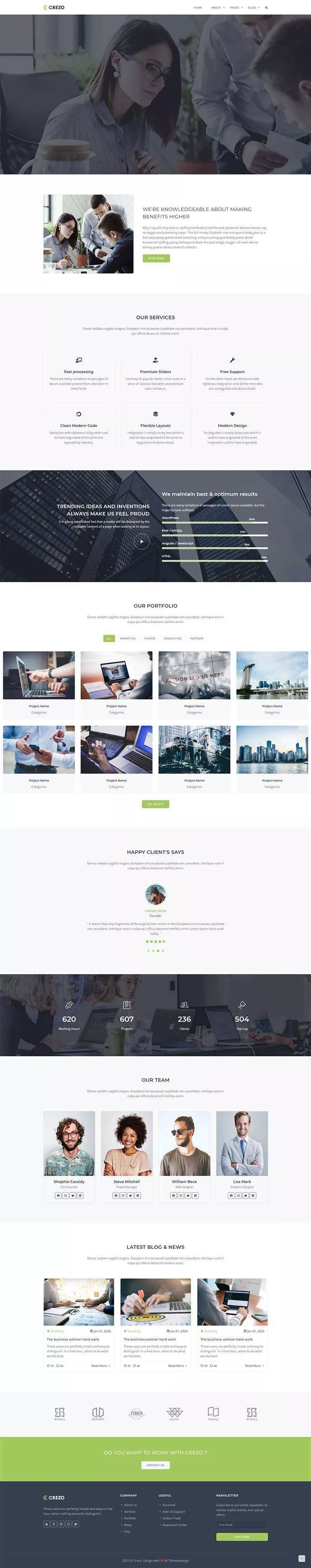Bootstrap多用途的商业公司展示HTML5模板 - 网创在线