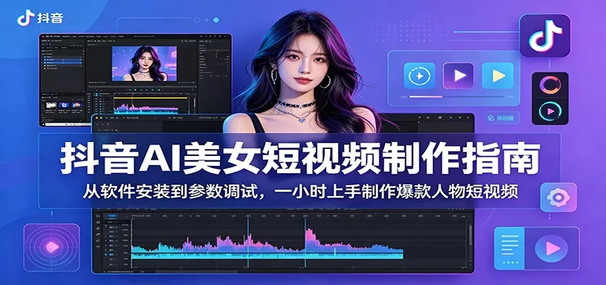 抖音AI美女短视频制作指南：从软件安装到参数调试，一小时上手制作爆款人物短视频 - 网创在线