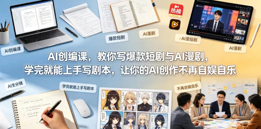 AI创编课，教你写爆款短剧与AI漫剧，学完就能上手写剧本，让你的AI创作不再自娱自乐(更新0521) - 网创在线