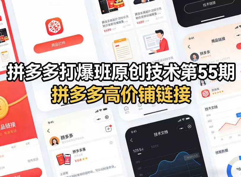 拼多多打爆班原创技术第55期，拼多多高价铺链接 - 网创在线