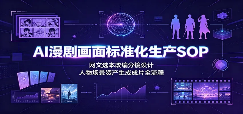 AI漫剧画面标准化生产SOP：网文选本改编分镜设计，人物场景资产生成成片全流程 - 网创在线