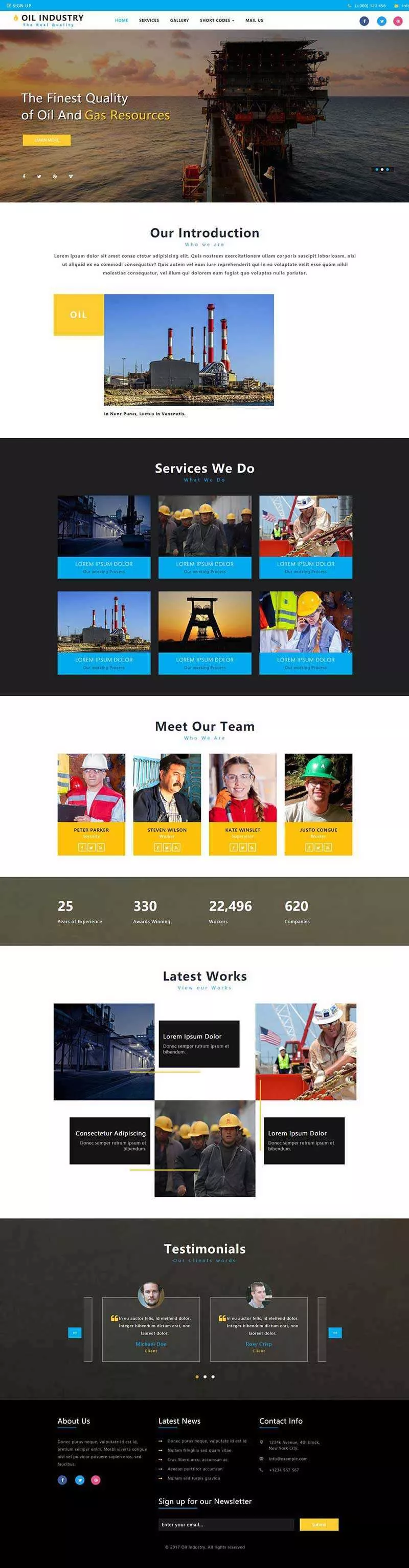 bootstrap石油开采工业类企业网站html模板 - 网创在线