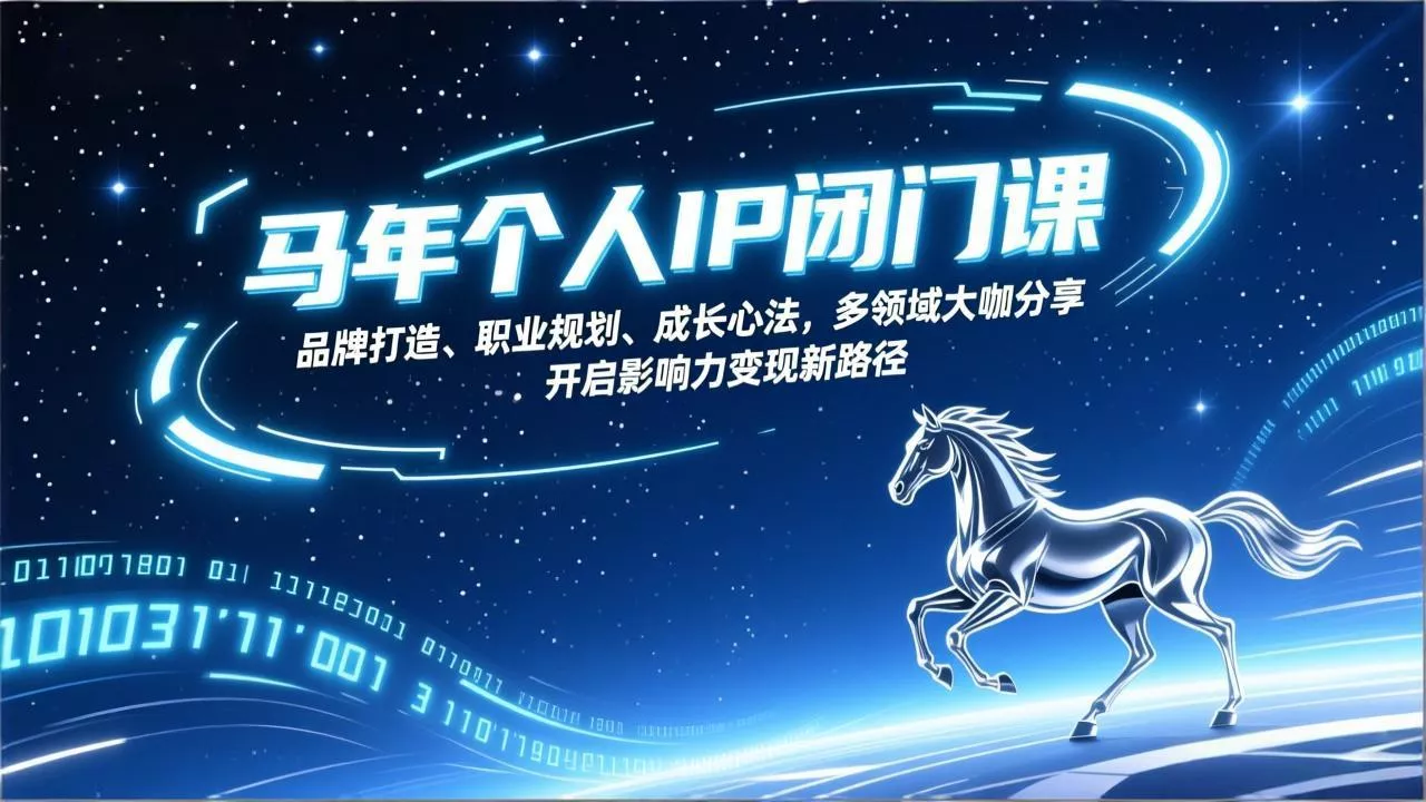 马年个人IP闭门课,品牌打造、职业规划、成长心法,多领域大咖分享,开启影响力变现新路径 马年个人IP闭门课,品牌打造、职业规划、成长心法,多领域大咖分享,开启影响力变现新路径