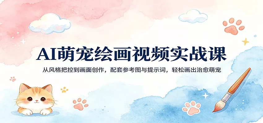AI萌宠绘画视频实战课：从风格把控到画面创作，配套参考图与提示词，轻松画出治愈萌宠 - 网创在线