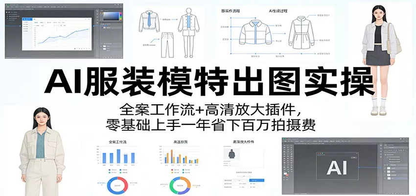 AI服装模特出图实操：全案工作流+ 高清放大插件，零基础上手一年省下百万拍摄费 - 网创在线