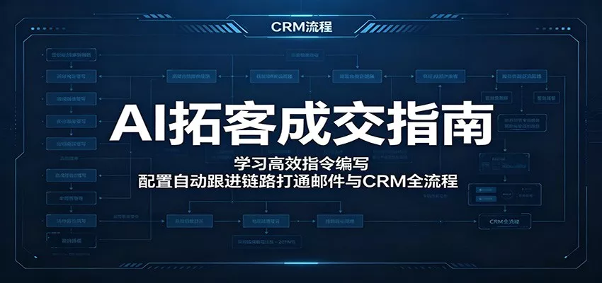 AI拓客成交指南：学习高效指令编写，配置自动跟进链路打通邮件与CRM全流程 - 网创在线