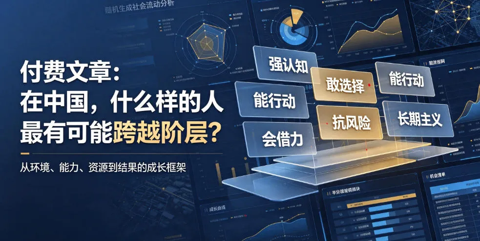 付费文章：在中国，什么样的人最有可能跨越阶层？ - 网创在线