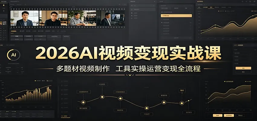 2026AI视频变现实战课：多题材视频制作，工具实操运营变现全流程 - 网创在线