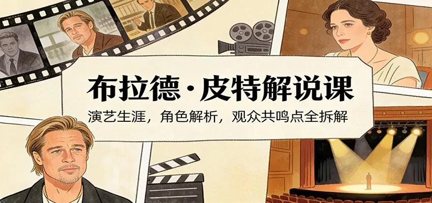 演员说-布拉德.皮特解说课：演艺生涯，角色解析，观众共鸣点全拆解 - 网创在线