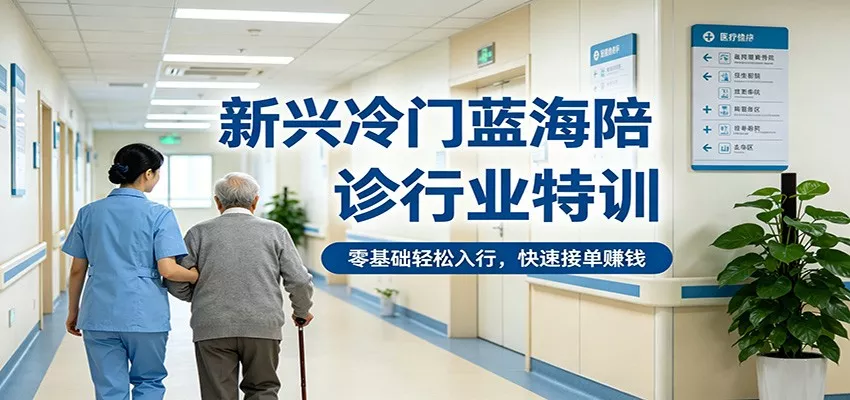 新兴冷门蓝海陪诊行业特训，零基础轻松入行，快速接单赚钱 - 网创在线