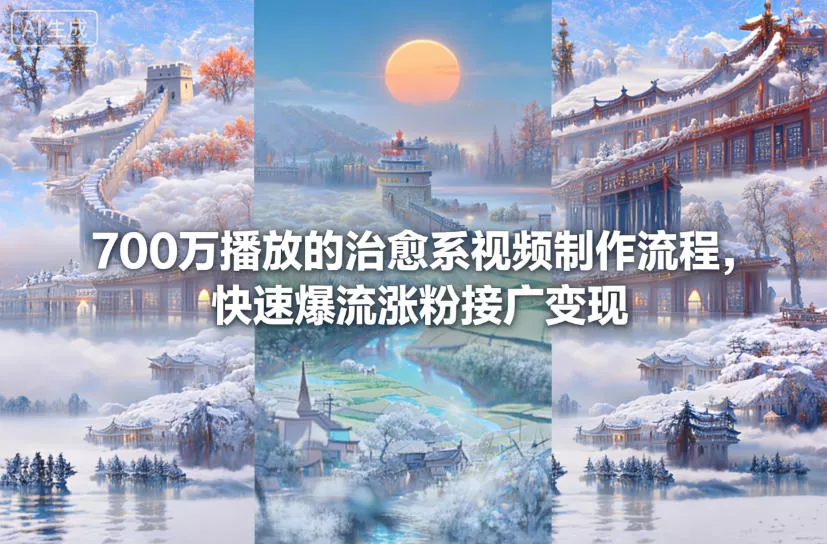 700万播放的治愈系视频制作流程，快速爆流涨粉接广变现 - 网创在线