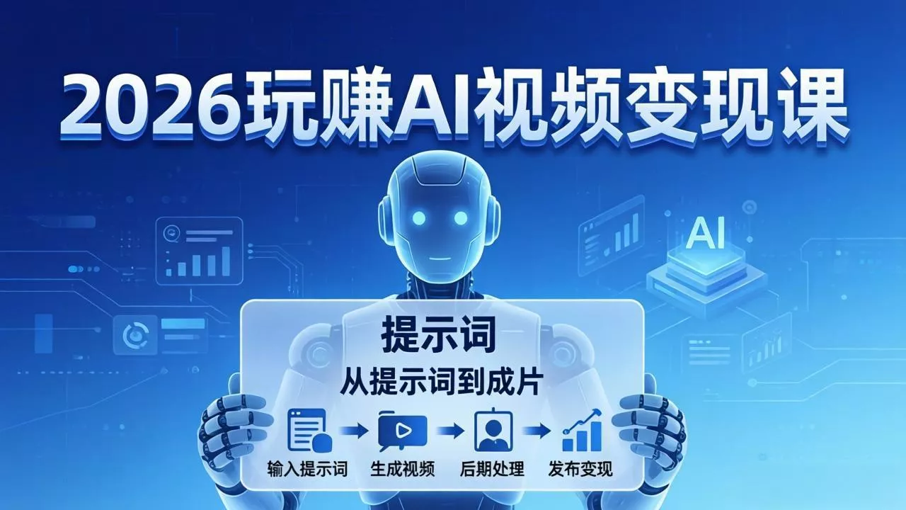 2026玩赚AI视频变现课：掌握 AI 视频全流程技能，从提示词到成片高效产出 - 网创在线