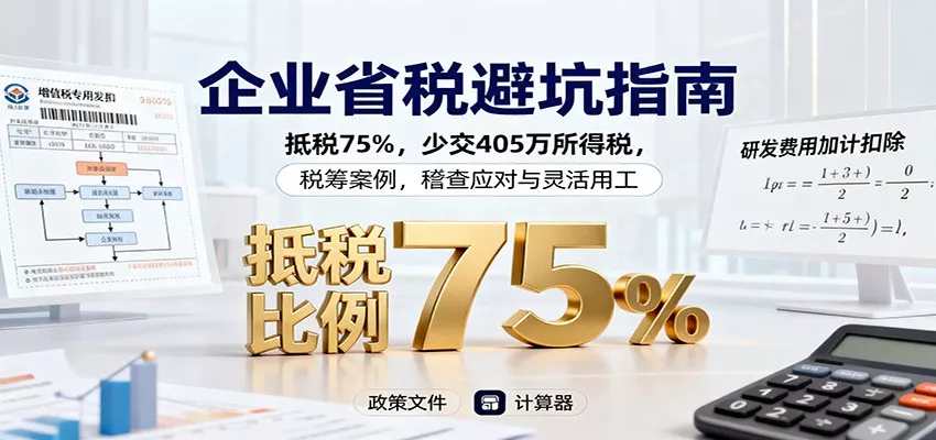 企业省税避坑指南：抵税75%，少交405万所得税，税筹案例，稽查应对与灵活用工 - 网创在线