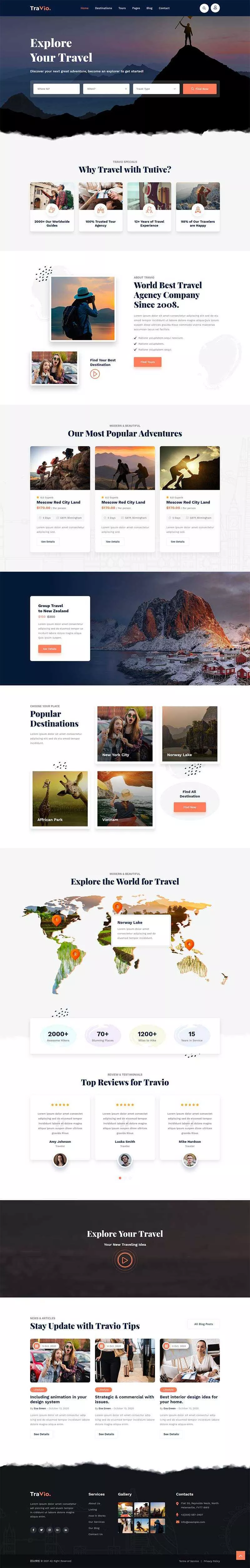 html5响应式旅游旅行社官网html模板 - 网创在线